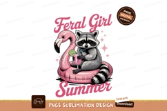Raccoon flamingo float summer drink image Product Image 1