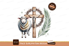 Lamb Cross Crown Thorns Palm Leaf jesus crucifixion Product Image 1