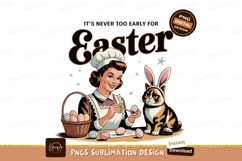 Woman painting easter eggs with cat image Product Image 1