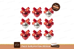 Heart disco balls with red bows image Product Image 1