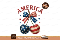 Patriotic cherries with ribbon stars stripes Product Image 1