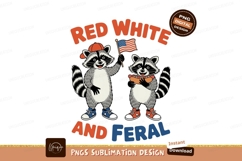 Raccoons holding flag and hot dog hotdog patriotic Product Image 1