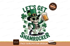 Skeleton dancing with beer and shamrocks green Product Image 1