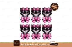 Adorable black kittens with pink bows cute Product Image 1