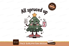 Festive tree with coffee and peace sign Christmas character Product Image 1