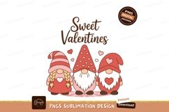 Three gnomes with hearts pink valentines Product Image 1