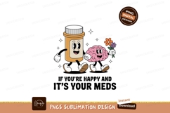 Pill bottle and brain with flowers cartoon Product Image 1