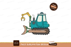 Teal excavator with yellow arm and brown blade green Product Image 1