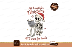 Skeleton reading book christmas hat image Product Image 1