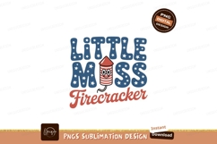 Little Miss Firecracker Retro Design text Product Image 1