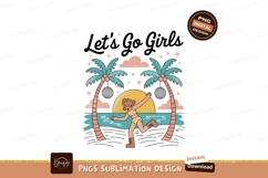 Dancing girl tropical sunset beach party image Product Image 1