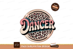 Retro Dancer Sublimation With Leopard Print Sublimation Png Product Image 1