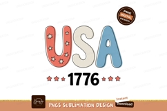 Patriotic U S A stars and stripes lettering image Product Image 1