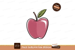 Pink apple with green leaf and stem image Product Image 1