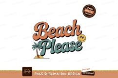 Beach Please Retro Palm Tree Smiley image Product Image 1