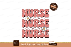 Pink Nurse Text With Flowers black Product Image 1