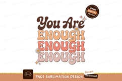 You Are Enough Retro Daisy Typography affirmation positive Product Image 1