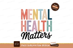 Colorful Mental Health Awareness Typography image Product Image 1