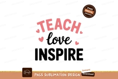 Teach Inspire Hearts pink text Product Image 1