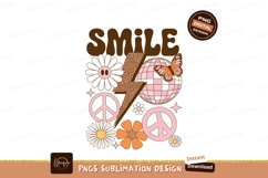 Retro groovy daisy peace lightning butterfly disco ball Product Image 1