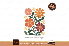Floral botanical illustration with warm colors flowers Product Image 1