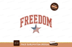 Red Freedom Text American Star image Product Image 1