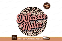 Difference Maker Retro Graphic Leopard Background Design PNG Product Image 1