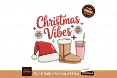 Christmas Vibes Red Santa Hat Boot Drink image Product Image 1