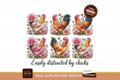 Roosters and Hens Floral Design chicken flowers Product Image 1