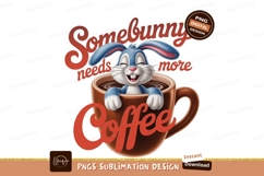 Blue bunny happy in coffee cup image Product Image 1