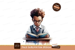 Young boy reading book glasses Product Image 1