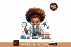 Young scientist exploring with microscope and magnifying gla Product Image 1