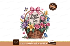 Floral basket with happy mothers day message flowers Product Image 1