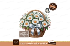 Daisy basket with butterfly and bow daisies flowers Product Image 1