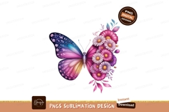 Floral Butterfly Wing Design flowers pink Product Image 1