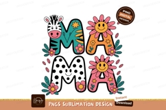 Mama letters with floral and animal designs daisy flower Product Image 1