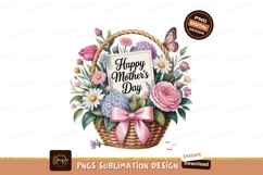 Floral basket greeting for mothers flowers roses Product Image 1