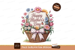 Floral basket greeting flowers pink Product Image 1