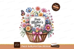 Colorful floral basket butterfly greeting flowers pink Product Image 1