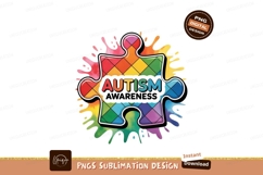 Colorful autism awareness puzzle piece rainbow Product Image 1
