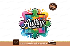 Colorful autism awareness puzzle hearts Product Image 1
