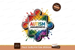 Colorful Autism Awareness Puzzle Piece rainbow Product Image 1