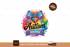 Autism Mama Rainbow Heart Bow image Product Image 1