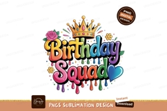 Birthday Squad Crown Rose Flowers Heart image Product Image 1
