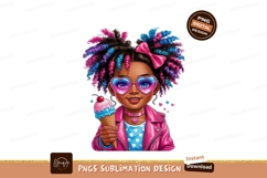 Girl with colorful hair and ice cream image Product Image 1