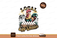 Rooster with eggs and barn chicken farm Product Image 1