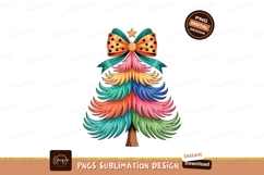 Colorful Christmas Tree Festive Bow Star image Product Image 1