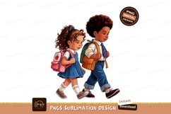 Children walking with backpacks school students Product Image 1