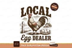 Rooster farm eggs barn fence image Product Image 1