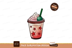 Pink iced drink with red stars image Product Image 1